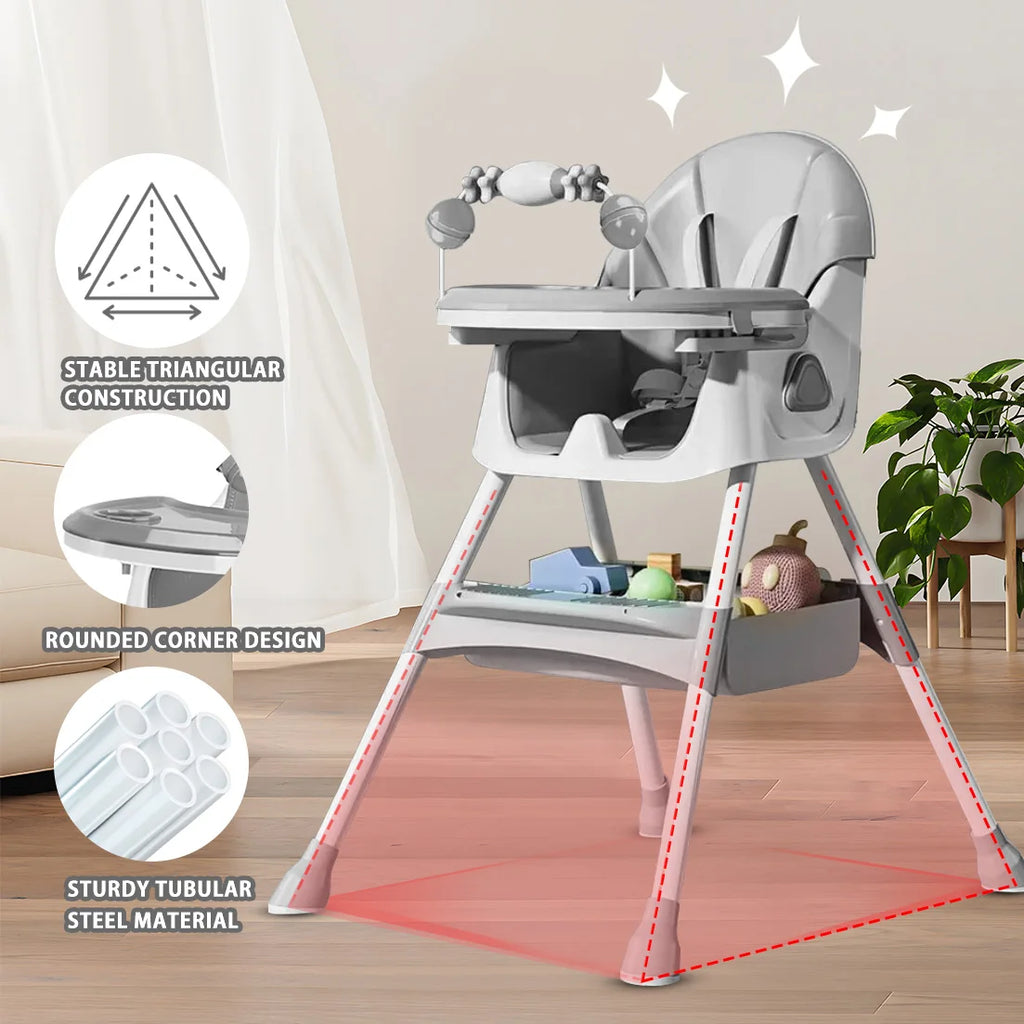 Foldable Baby High Chair – Safe, Comfy & Easy Mealtime